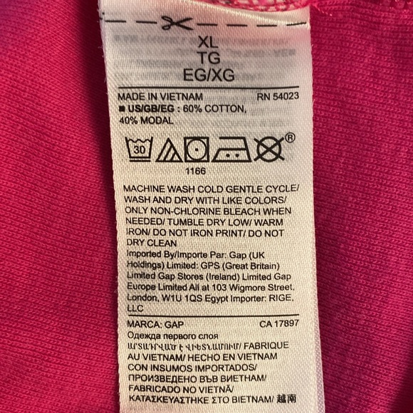 GAP LONG SLEEVE "FAVORITE TEE" IN PINK SIZE XL - Picture 7 of 7